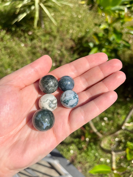 Mini Moss Agate Sphere