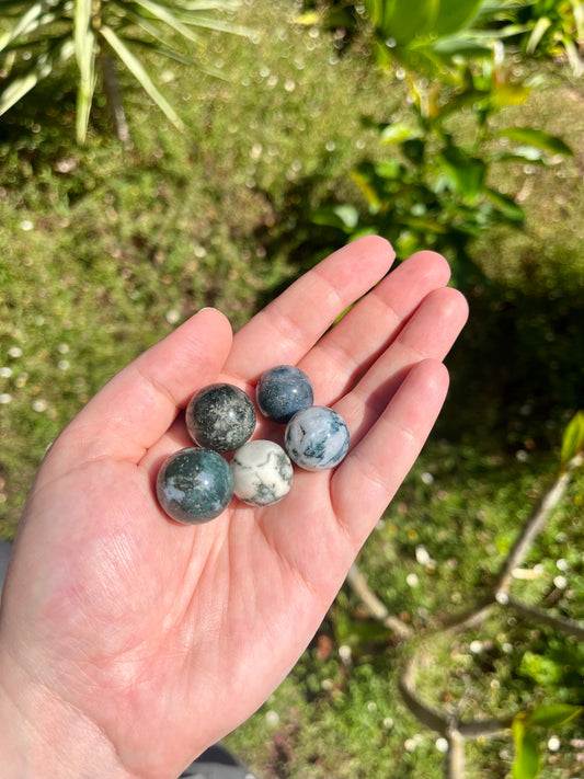 Mini Moss Agate Sphere